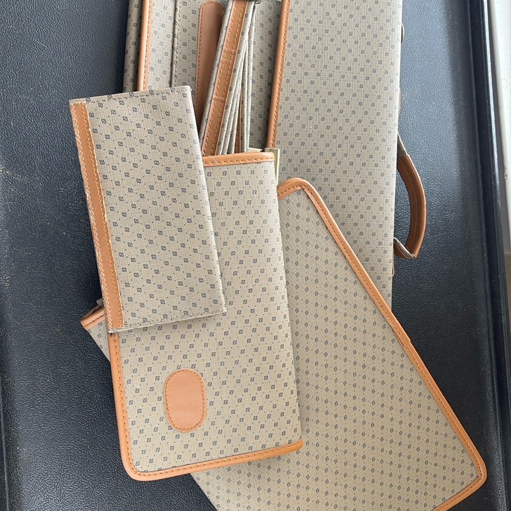 Monogram Mart briefcase with strap portfolio-includes three other pieces